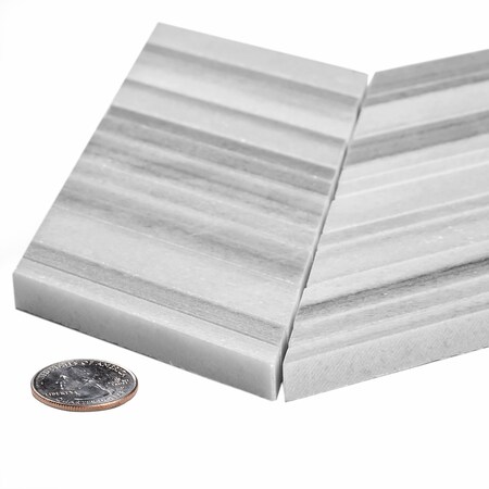 Apollo Tile Sample of Equator Chevron 12"x12.2" Marble Mosaic Tile APLMRM99CV05EC87 Sample